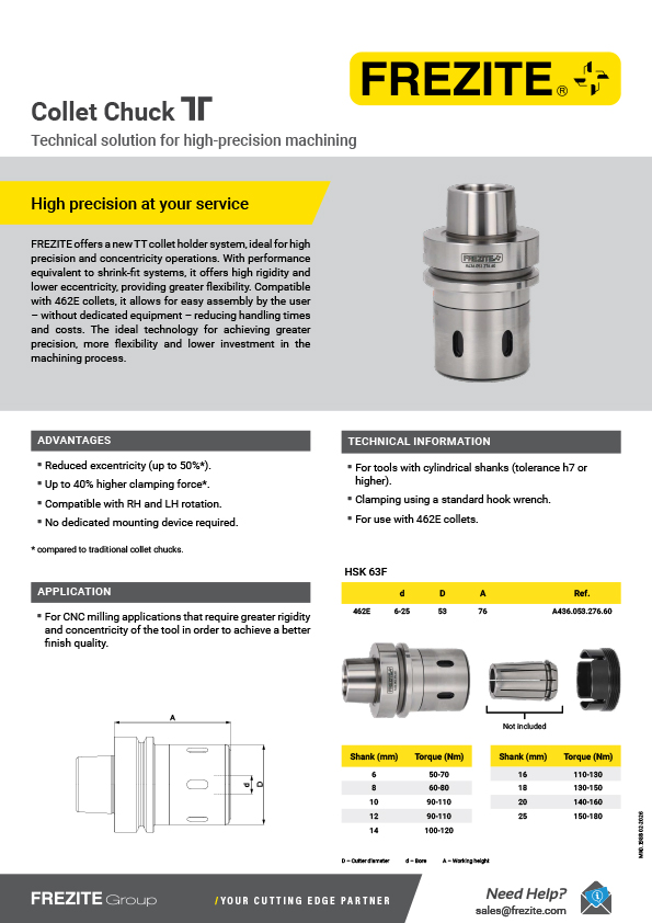 Collet Chuck TT Technical solution for high-precision machining